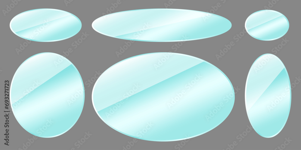 Glass plates set. Acrylic and glass texture. Vector illustration. EPS 10. Glass plates set. Acrylic and glass texture. Vector illustration. EPS 10.