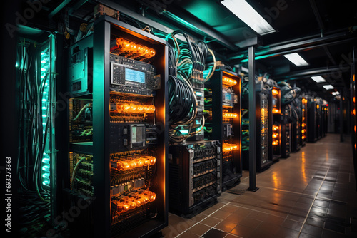 A server room dedicated to blockchain mining.