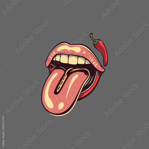 spicy lips vector logo