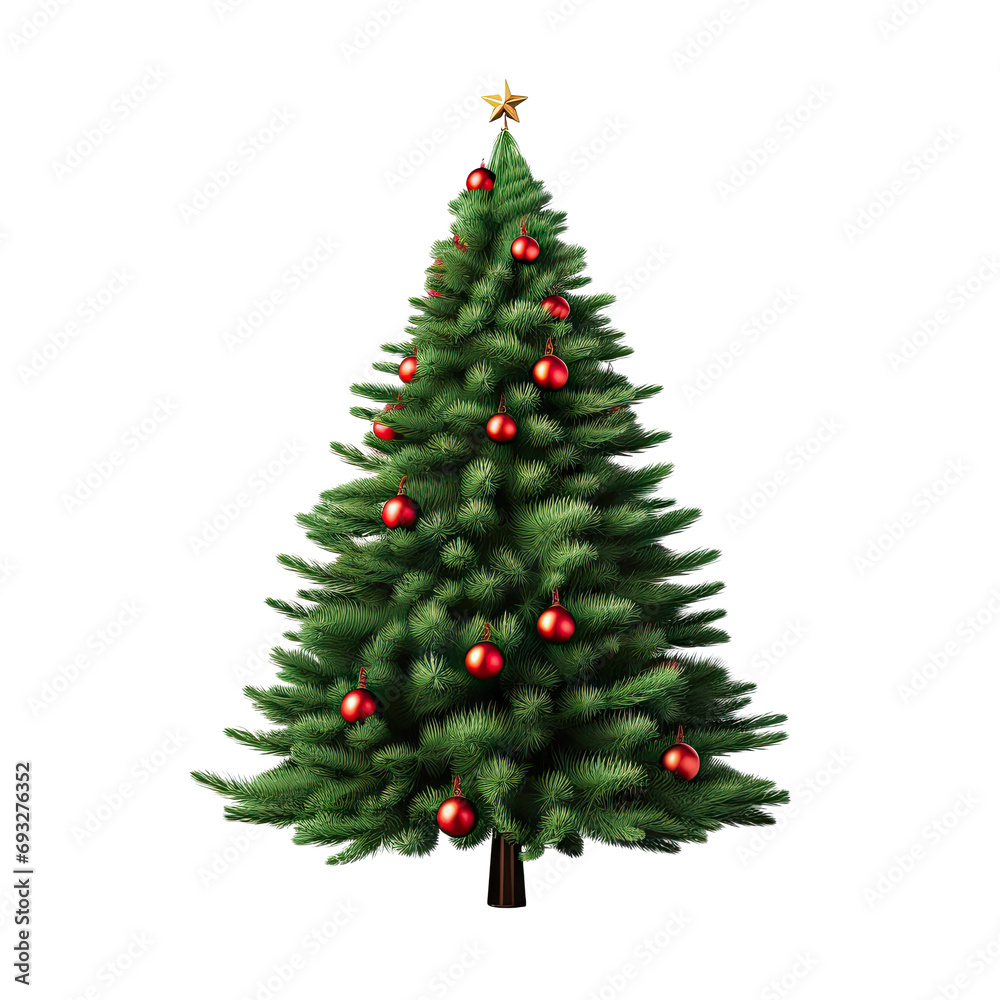 Festive Christmas Tree Branch with Ornaments Festive Christmas Tree Branch with Ornaments