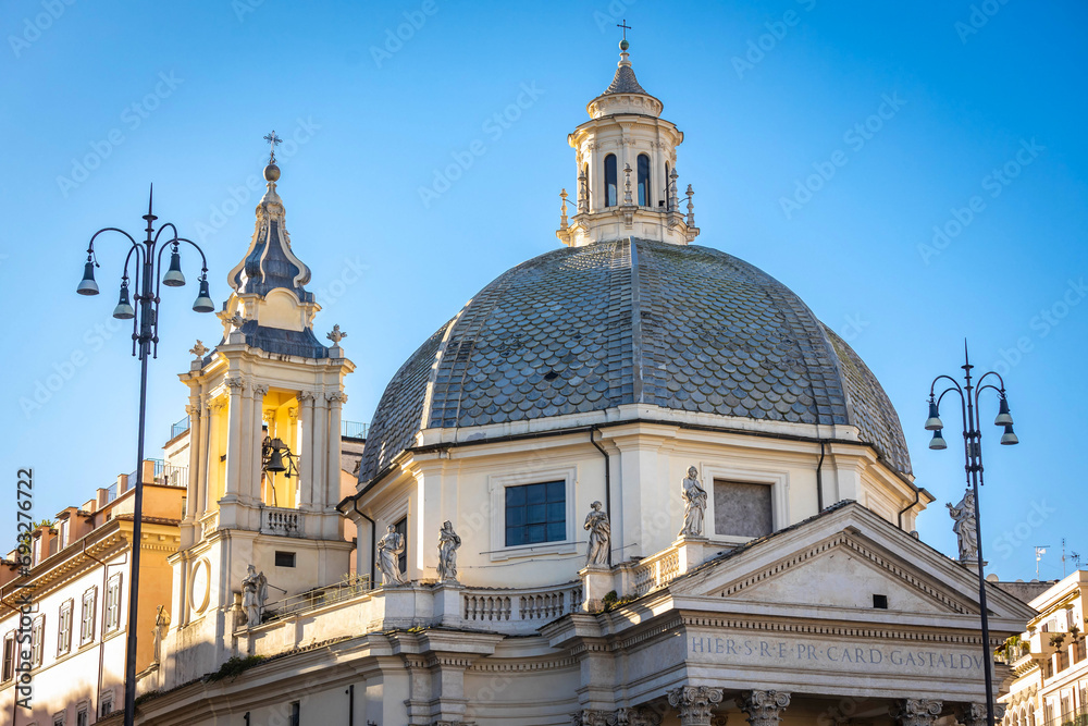 The Church of Santa Maria dei Miracoli at Piazza del Popolo