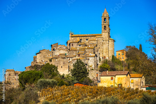 Beautiful view of church of Baschi town in Terni Italy