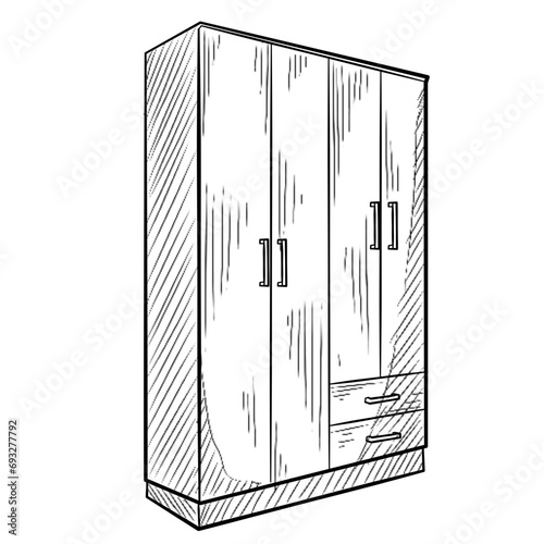 cupboard handdrawn illustration