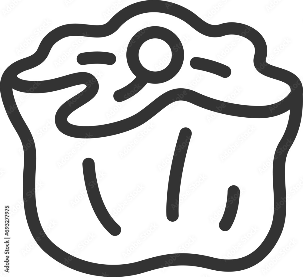 焼売のアイコン(線画)のイラスト 焼売のアイコン(線画)のイラスト