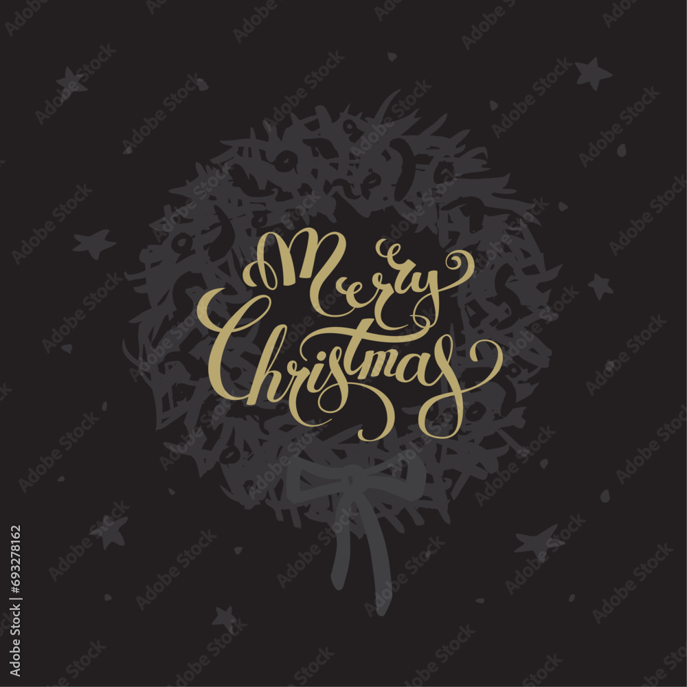 Christmas vector illustration. Christmas greeting card design