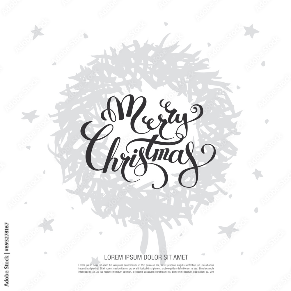 Christmas vector illustration. Christmas greeting card design