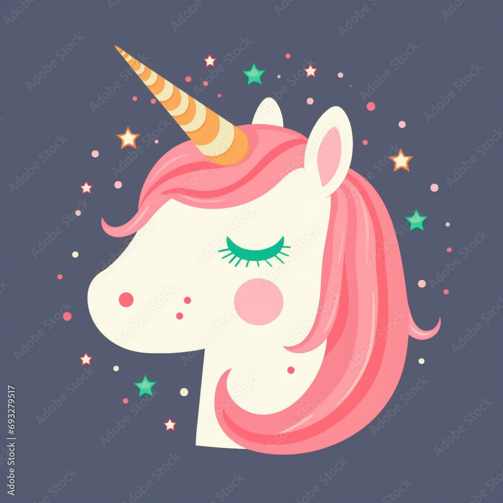lovely cute unicorn cartoon drawing 