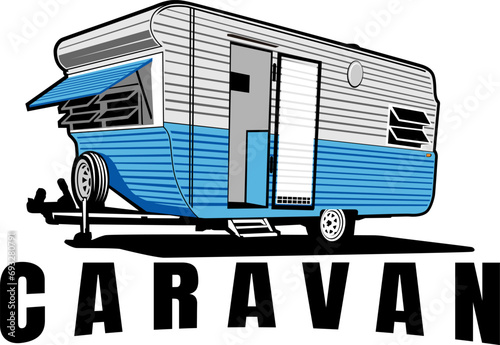 caravan travel design brand vector