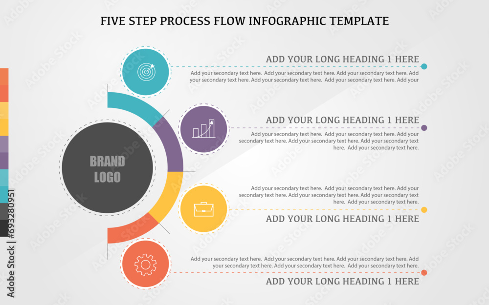 Half circle four step business infographic template