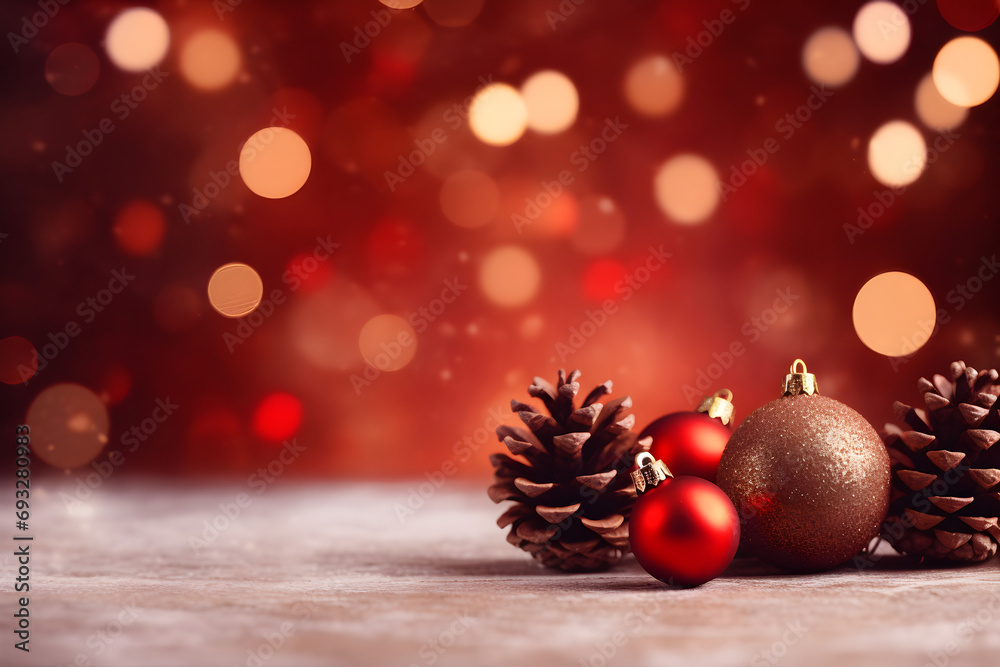 christmas decoration on red background christmas decoration on red background