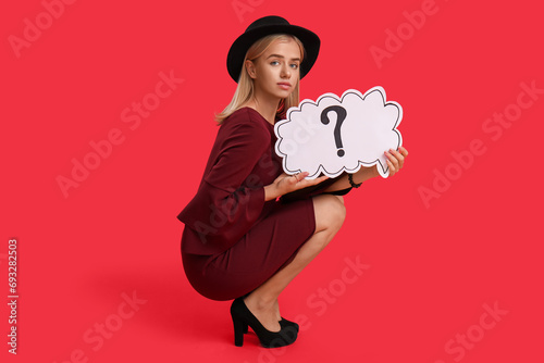 Young woman and speech bubb...