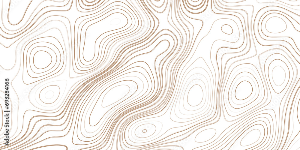 Brown topographic contour lines background. Surface map of mountain future. Stripes landscape descripting data maps.`q - obrazy, fototapety, plakaty 