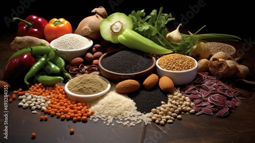 Protein  veggies  grains  spices