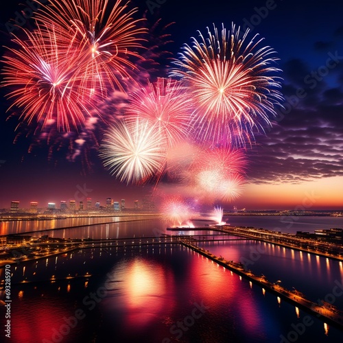 cinematic new years fireworks wallpaper