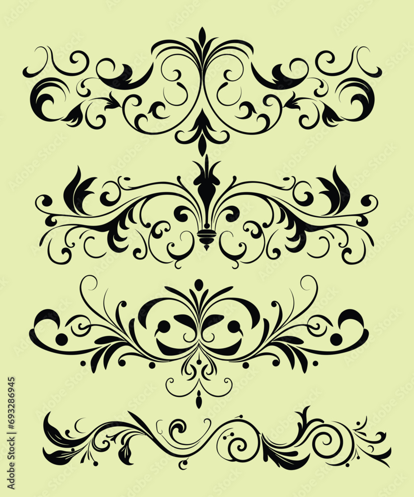 Dividers ornamental collection in hand-drawn style elements