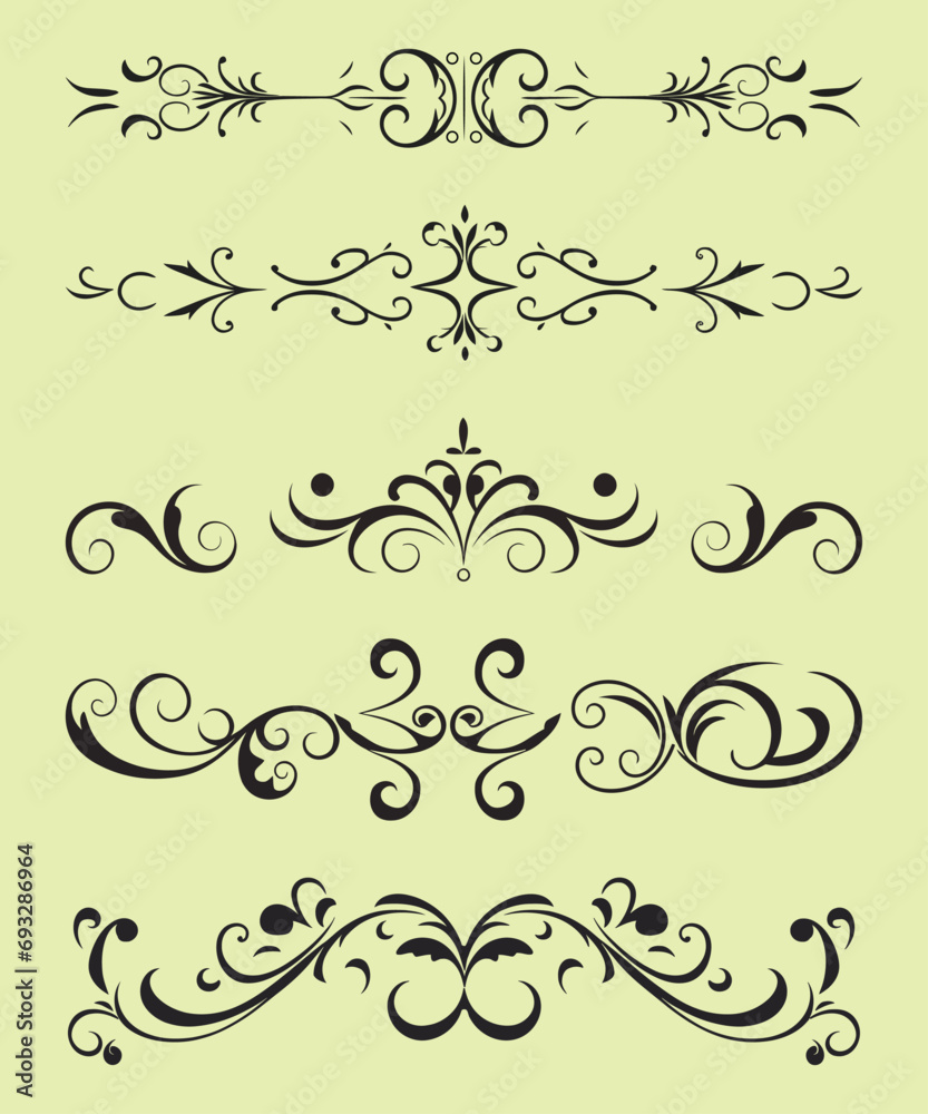 Dividers ornamental collection in hand-drawn style elements