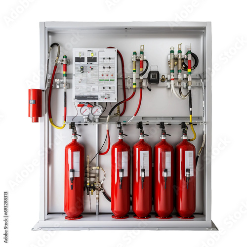 Fire Suppression System, transparent background, isolated image, generative AI