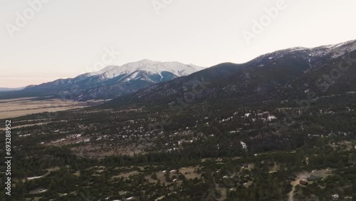 Drone panning of Mount Princeton in the Rocky Mountains in Colorado photo