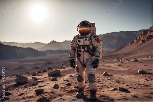 Astronaut exploring a distant planet Fototapet