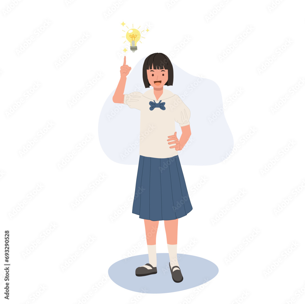 Thai Student in Uniform Sparking Education Innovation with Fresh Ideas. Thai Student in Uniform with New Idea Thai Student in Uniform Sparking Education Innovation with Fresh Ideas. Thai Student in Uniform with New Idea
