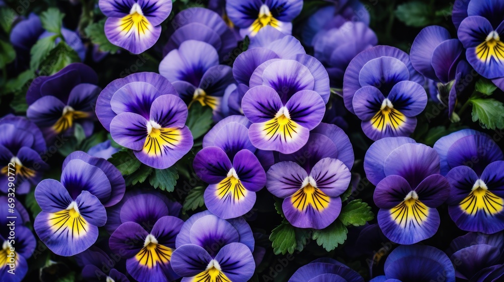 Top View Pansies Background Top View Pansies Background