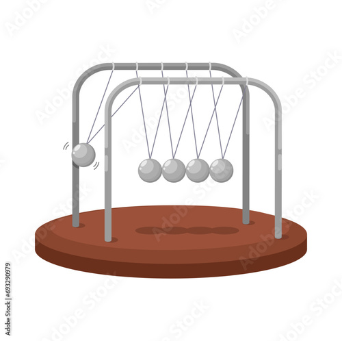 Newton Cradle Pendulum Balls Cartoon illustration Vector