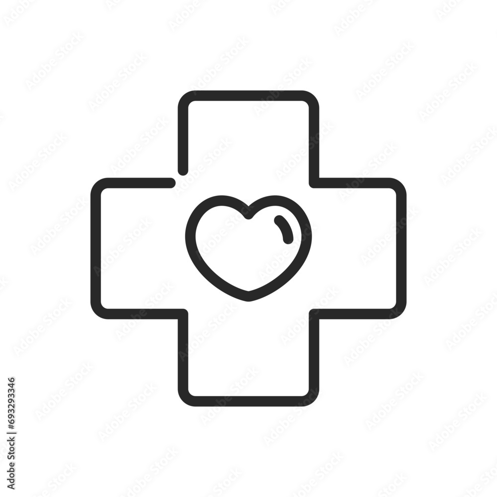 Medical Cross with Heart Icon. Healthcare and Love Symbol, Compassionate Care Sign for Hospitals, Emergency Services Emblem. Isolated Pictogram. Medical Cross with Heart Icon. Healthcare and Love Symbol, Compassionate Care Sign for Hospitals, Emergency Services Emblem. Isolated Pictogram.