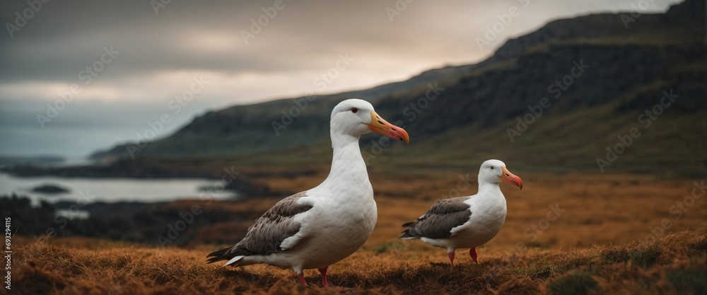 seagulls on the coast  Seagull, albatross, Generative Ai, 