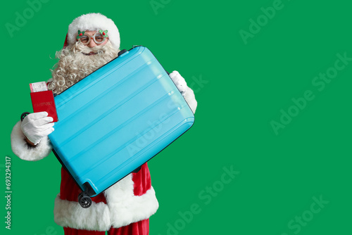 Santa Claus with suitcase, ...