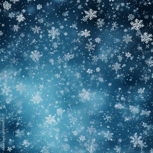 winter snow falldown with bule sky blurred background