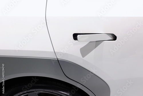 The new EV car door handle has a modern design.