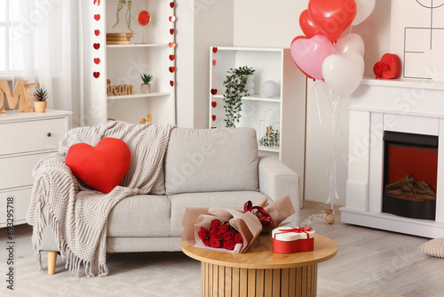 Interior of festive living ...