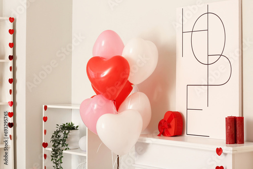 Mantelpiece with gift box a...