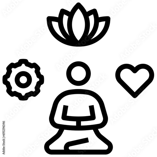 meditate outline style icon