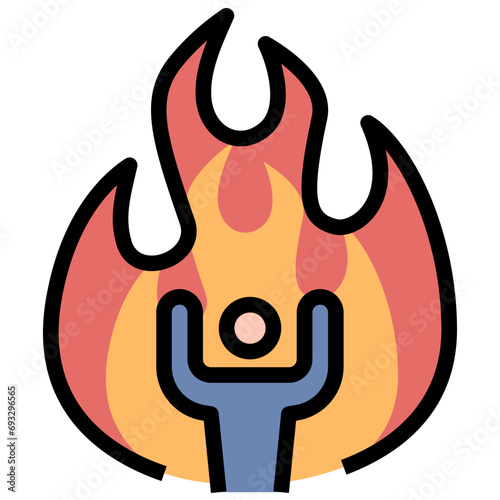 effort filled outline style icon