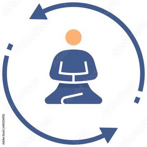 meditate flat style icon