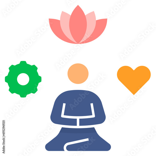 meditate flat style icon