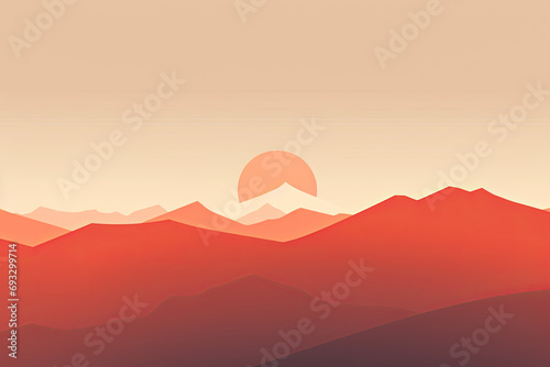 Minimalistic abstract landscape art for wallpaper