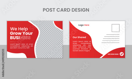 business post card, post card template, christmas post card, real estate post card, blank post card.
Blue Corporate business postcard or EDDM postcard design template.
Postcard Layout with Blue Accent