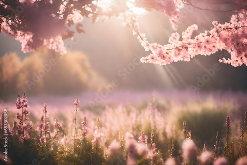 A magical, fantastical, dreamy environment reminiscent of a pastel pink fairytale.
