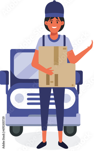 delivery person delivering parcel