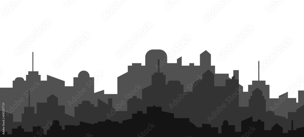 Urban landscape city landscape skyline building silhouette cityscape vector flat illustration