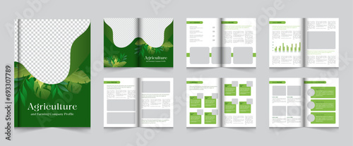 agriculture farming services brochure template, Organic Farm presentation layout, business profile and product catalog Vector template photo
