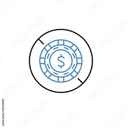 no gambling concept line icon. Simple element illustration. no gambling concept outline symbol design.
