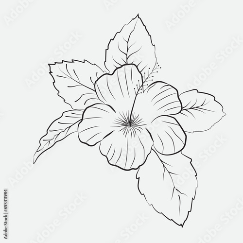 Hibiscus flower vector icon design 