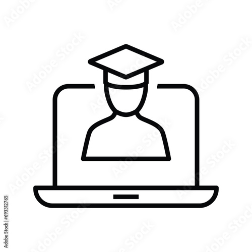 Online education student vector icon