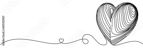 line art style valentine heart shape illustration vector