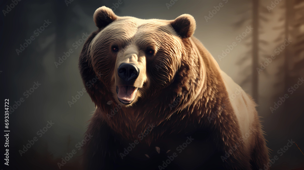 Obraz premium Cute bear portrait. Vector Illustration