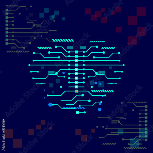 Abstract connecting dots and lines. Connection science background