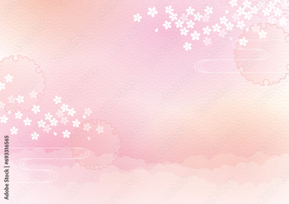 Japanese traditional background with cherry blossoms Japanese traditional background with cherry blossoms